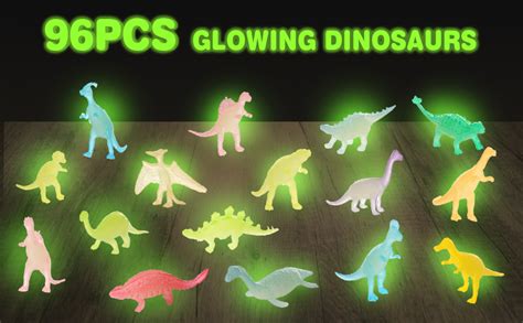 Amazon 96 Pack Glow In Dark Mini Dinosaur Bulk Toy Set Dinosaur