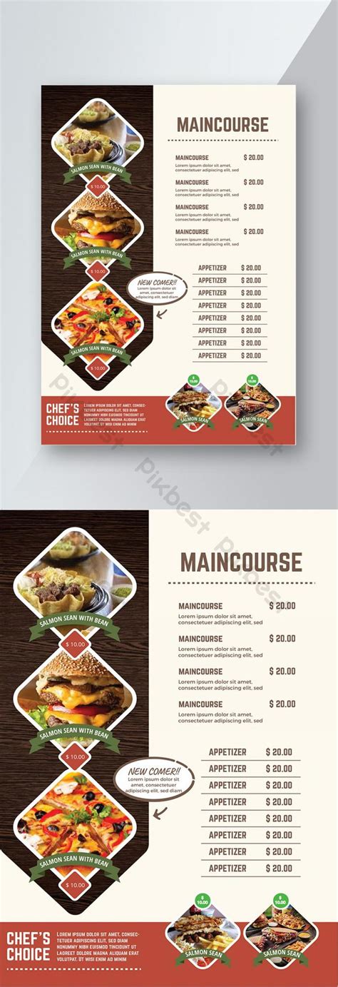 Western Food Menu Psd Free Download Pikbest