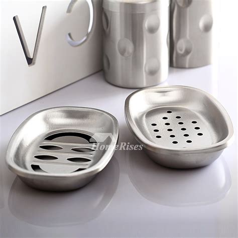 ORZ Modern Brushed Stainless Steel Soap Dish Set