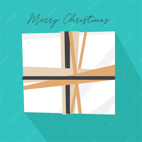 Premium Vector | Gift box design merry christmas art stock