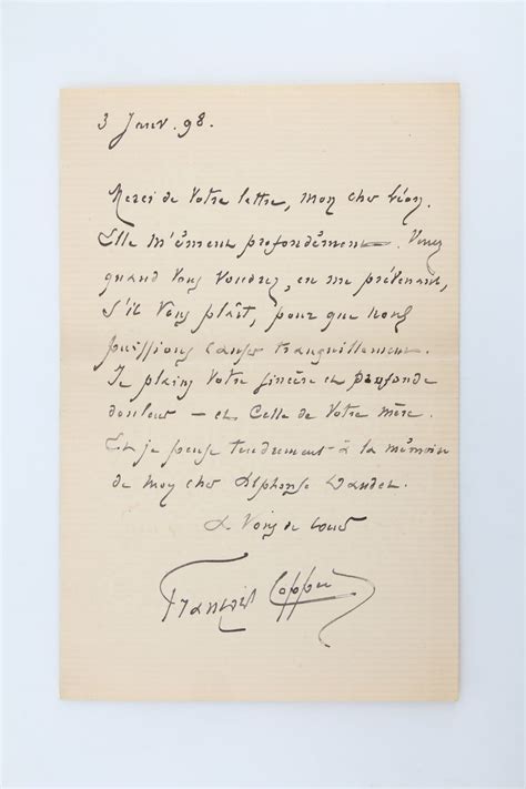 COPPEE Lettre autographe datée et signée à son ami Léon Daudet à