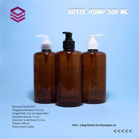 Jual Botol Amber 500 ML Tutup Pump Botol Pump 500 ML Coklat