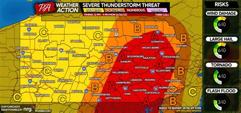 Numerous Severe Thunderstorms Possible Monday In Pennsylvania Damaging