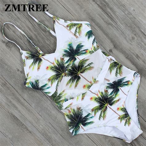 Buy Zmtree Women Swimwear 2017 Coco Palm Tree Print