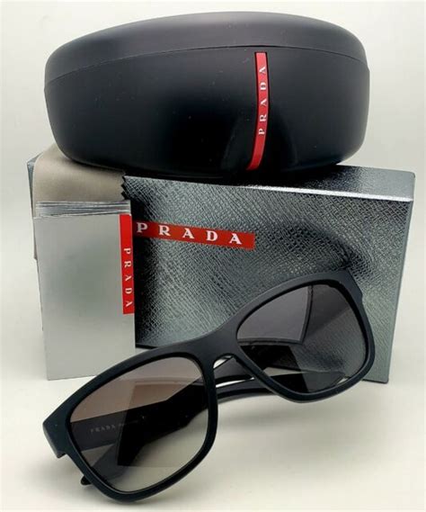 New Prada Sport Sunglasses Sps 03q Dg0 0a7 Black Frames W Grey Gradient Lenses Ebay