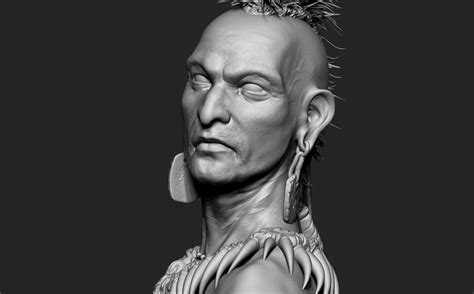 Stl File Native American Warrior Mohawk D Print Model Obj D