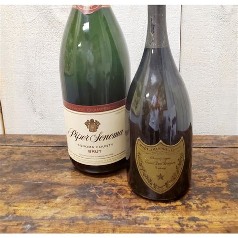 Vintage Champagne Bottles - a Pair | Chairish