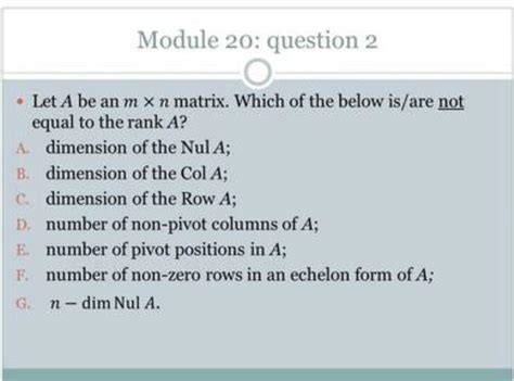 Solved Module 20 Question 1 Let A Be An Mxn Matrix Which