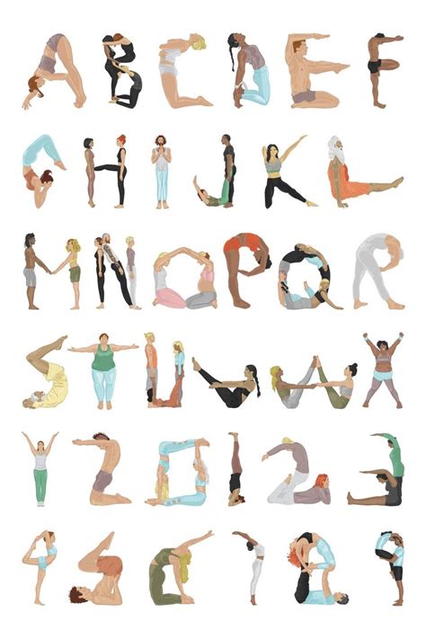 Yoga Alphabet Typography Illustration