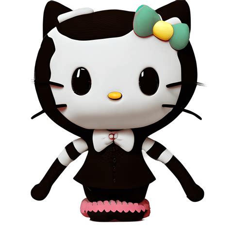 Hello Kitty Als Wednesday Addams · Creative Fabrica