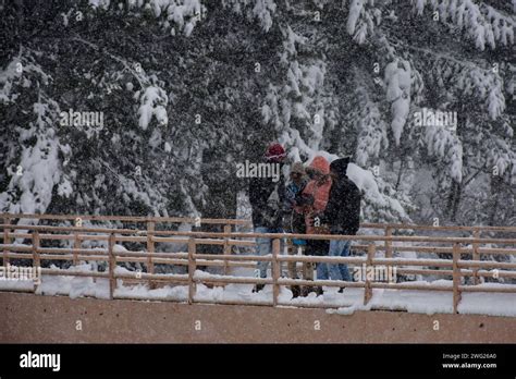 Kashmir India Nd Feb Indian Tourist Are Seen On The Snow