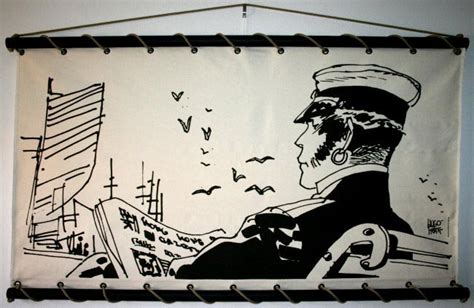 Panneau décoratif mural en lin de Corto Maltese Hugo Pratt Quai