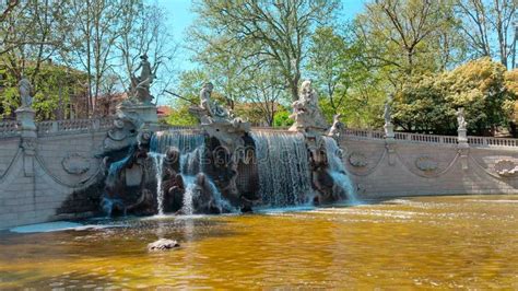 Valentino Park In Turin Statue And Fountain Of The 12 Months Stock