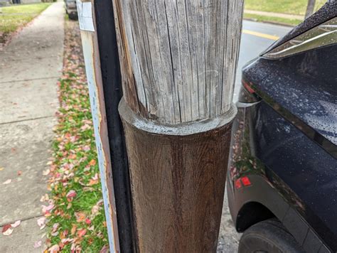What is the product being used on this telephone pole. Hard resin-like