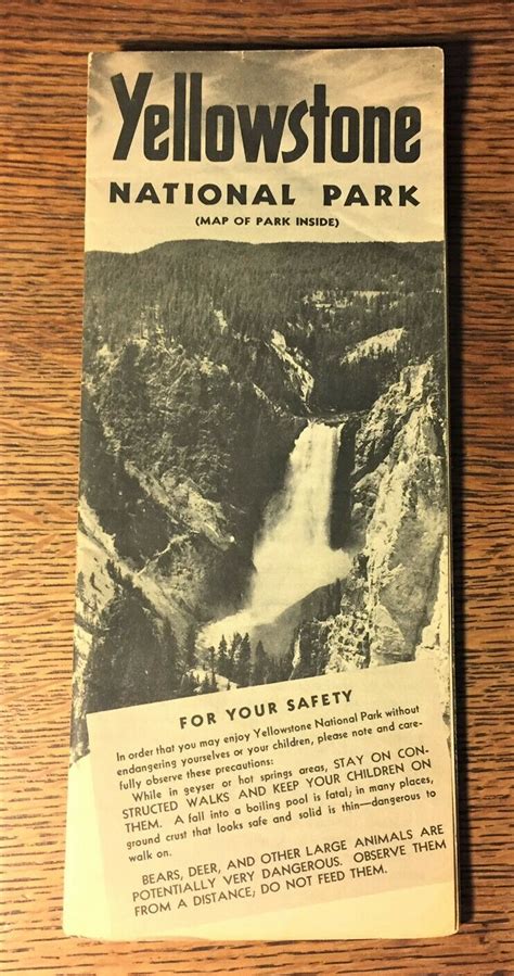 1951 YELLOWSTONE NATIONAL PARK Visitor Guide Map Brochure | eBay ...