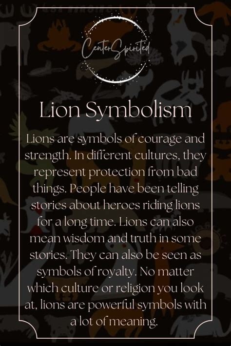 Lion Symbolism - Meaning of Totem, Spirit & Power Animal