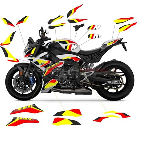 Kit autocollant personnalisé jaune rouge pour Bmw S1000R