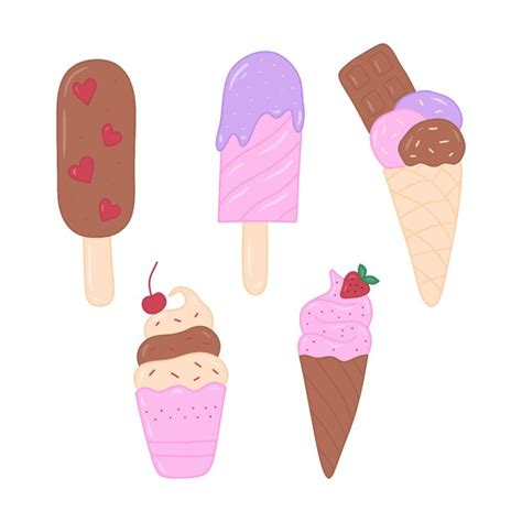 Premium Vector Doodle Hand Drawn Ice Cream Vector Isolated Illustration