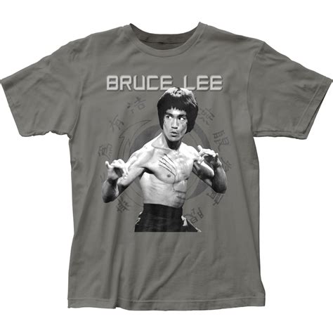 Bruce Lee Famous Martial Artist Fighting Stance Adult Fitted Jersey T