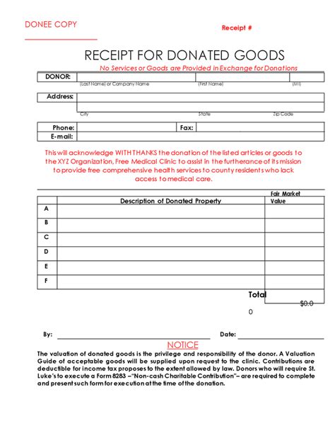 Tax Receipt For Donation In Word And Pdf Formats Page Of