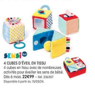 Promo Sensi Cubes D Veil En Tissu Chez Oxybul Icatalogue Fr