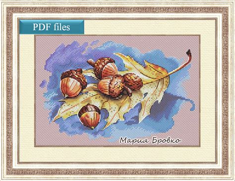 Cross Stitch Pattern Acorns Dmc Cross Stitch Chart Etsy