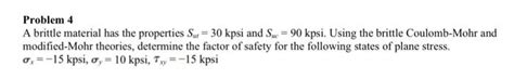 Solved Problem 4 A brittle material has the properties | Chegg.com