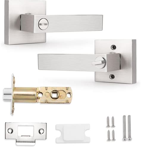 Probrico Brushed Nickel Door Handle Internal Passage Interior Door Handle Set With Latch