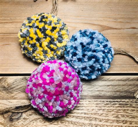 Wool Pom Pom Set Of 5 100 Merino Wool Biodegradable Etsy