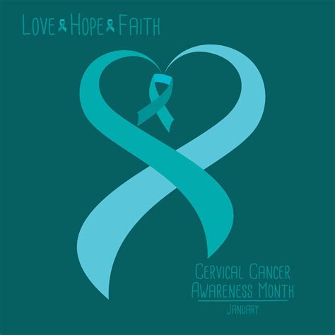 Cervical Cancer Awareness Poster Design Realistic Teal And White