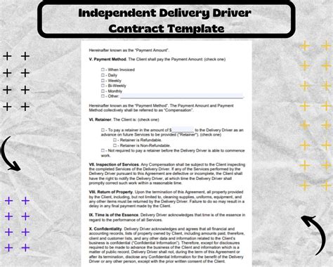 Independent Delivery Driver Contract Template Independent Delivery