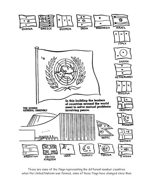 USA-Printables: United Nations Day Coloring Pages - UN Buildings and ...