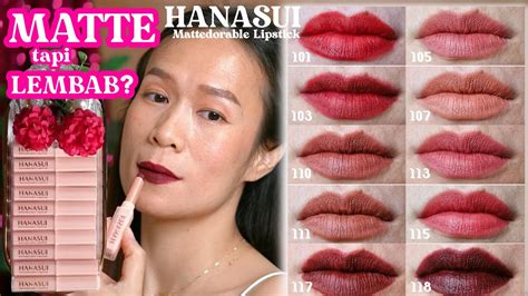 Hanasui Lipstick Mattedorable Anti Geser Part Review Swatches