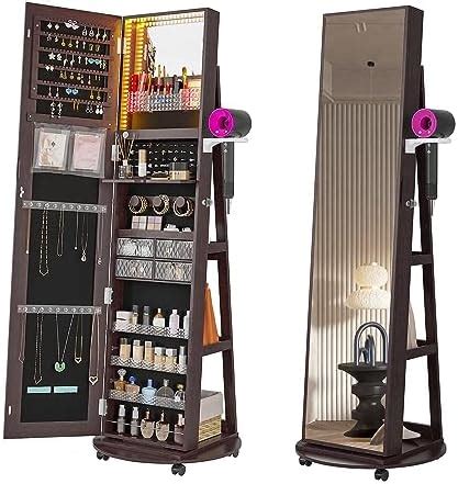 Amazon Hnebc Rotating Jewelry Cabinet With Lights H