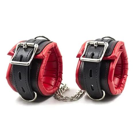 Adjustable Pu Leather Plush Handcuff Ankle Cuff Bdsm Bondage Sex Toy