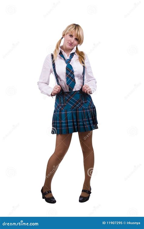 Senior High School Girl In Uniform Is Posing Royalty Free Stock Photo ...