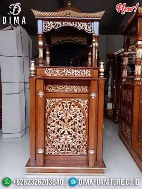 Harga Murah Mimbar Masjid Kubah Kayu Jati Perhutani Luxury Carving