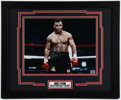 Mike Tyson Signed Boxing Photo Custom Framed Tyson Coa Autographs Plus