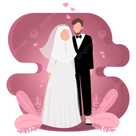 Gambar Ilustrasi Pasangan Pengantin Muslim Pasangan Muslim Pernikahan