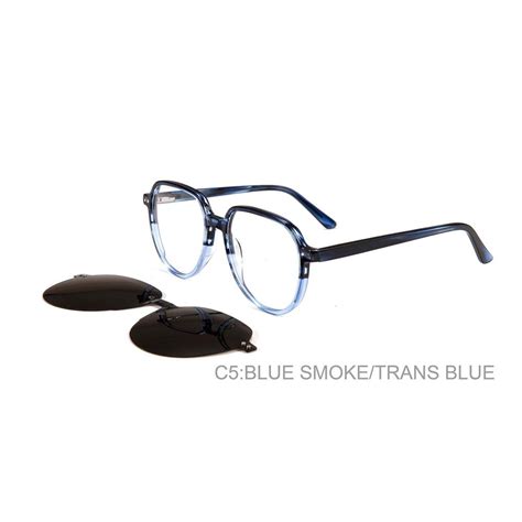 Acetate Clip On Optical Frames Unisex Fashion Brand Round Eyewear