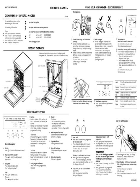Dishwasher Quick Start Guide