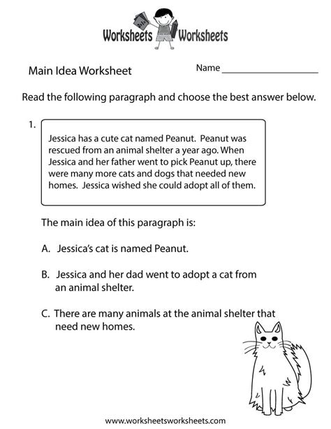 Th Grade Main Idea Worksheets