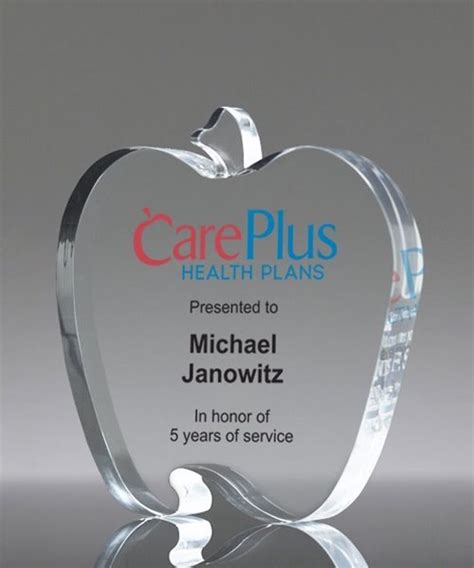 Picture Of Acrylic Apple Paperweight Award