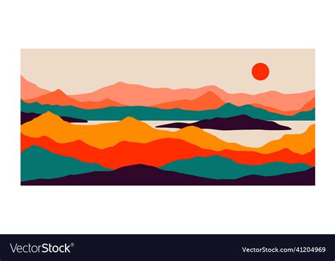 Landscape minimalist wallpaper abstract nature Vector Image