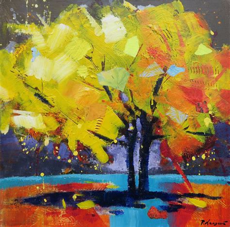 Arbre Jaune 4 Peinture Toile Acrylique