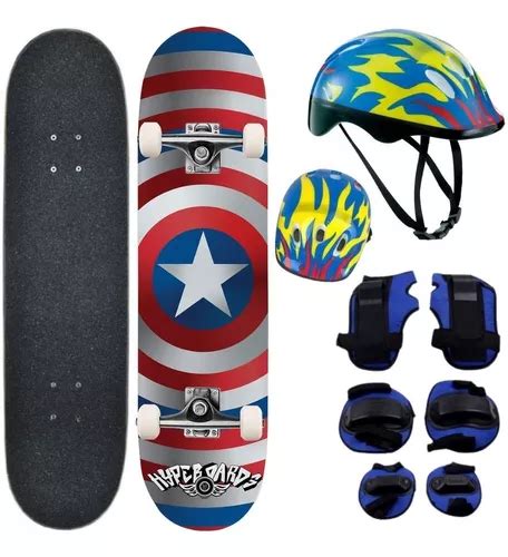 Kit Skate Infantil Completo Capacete Prote O Joelheira Frete Gr Tis