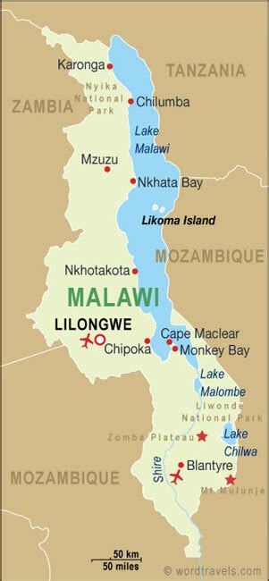 Malawi Karte Malawi