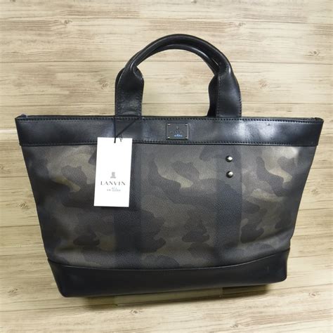 【未使用】bb289 ランバンオンブルー 新品 定価15400円 カモフラ×黒 トートバッグ Lanvin En Bleuの落札情報詳細