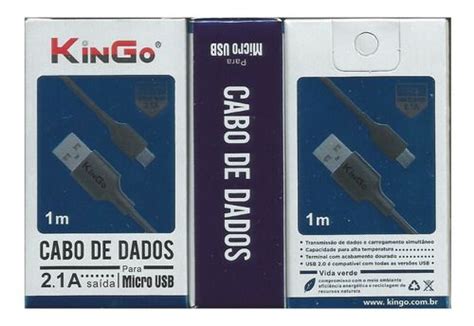 Cabo Dados E Carga Kingo Micro Usb V M Mah Loja De Acess Rios