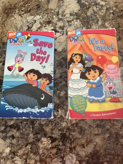 Nick Jr Dora The Explorer Vhs Lot Of 2 Save The Day Its A Party